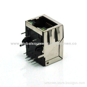 RJ45 Connector Side-entry Modular Jack, 1 x 1, Shielded Available in 1 x 1-1 x 8 Poles